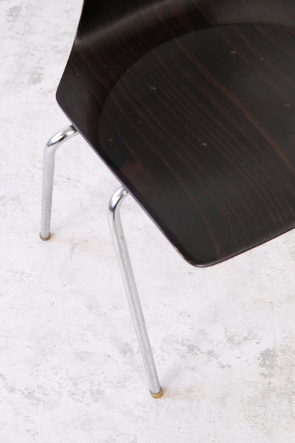 1970s Vintage Chrome and Wood Chairs