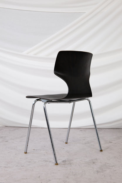 1970s Vintage Chrome and Wood Chairs