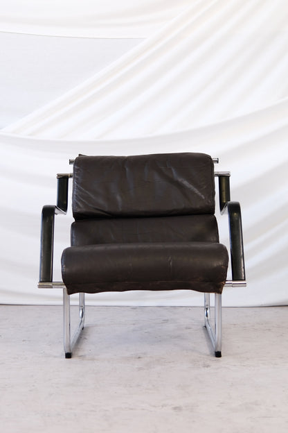 Remmi Armchairs by Yrjö Kukkapuro for Avarte Brown Leather