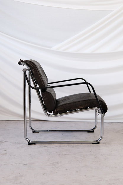 Remmi Armchairs by Yrjö Kukkapuro for Avarte Brown Leather