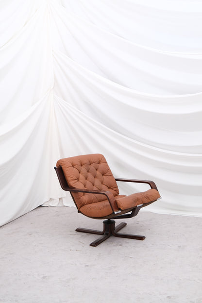 Vatne Møbler Swivel Lounge Chair Norway, 1970s