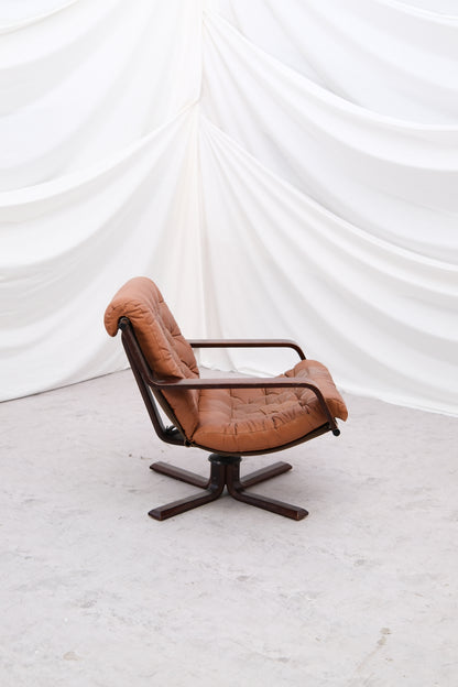 Vatne Møbler Swivel Lounge Chair Norway, 1970s