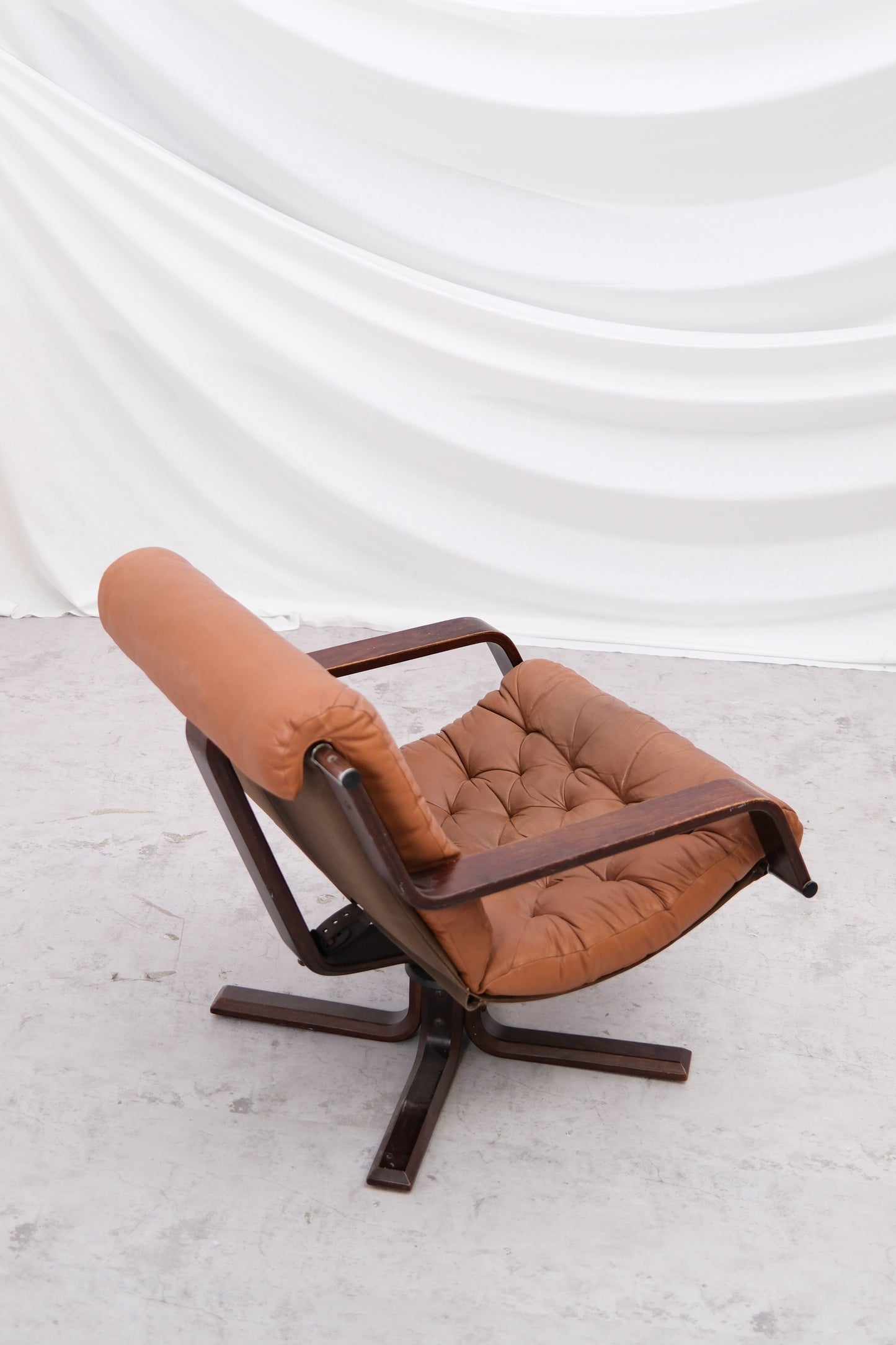 Vatne Møbler Swivel Lounge Chair Norway, 1970s