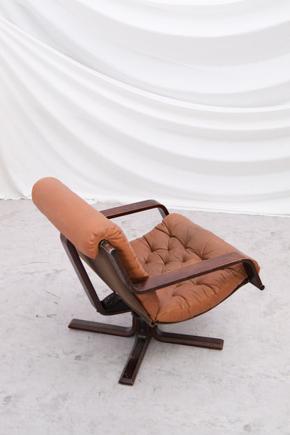 Vatne Møbler Swivel Lounge Chair Norway, 1970s