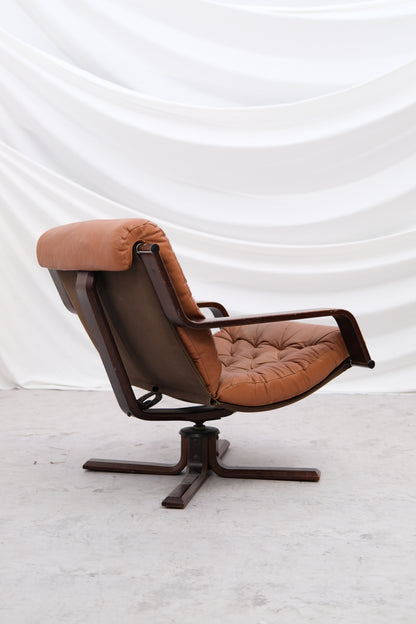Vatne Møbler Swivel Lounge Chair Norway, 1970s