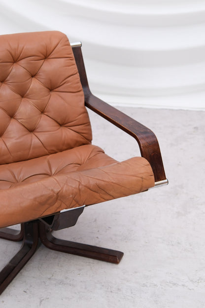 Vatne Møbler Swivel Lounge Chair Norway, 1970s