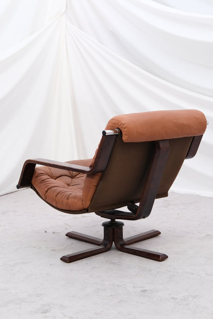Vatne Møbler Swivel Lounge Chair Norway, 1970s
