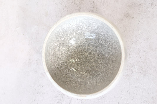 Japanese ceramic bowl with white crackle glaze