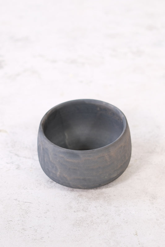 Japanese ceramic bowl with matte black finish