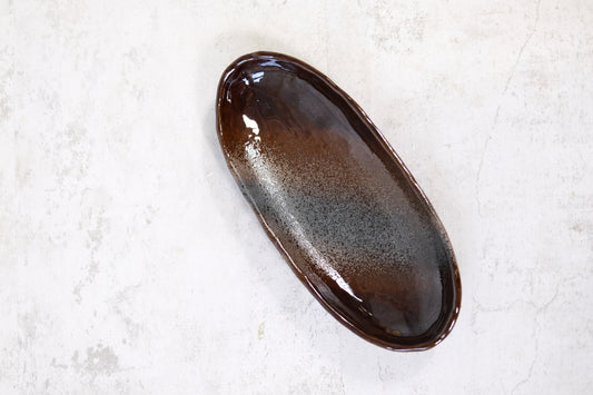 Japanese long stoneware plate