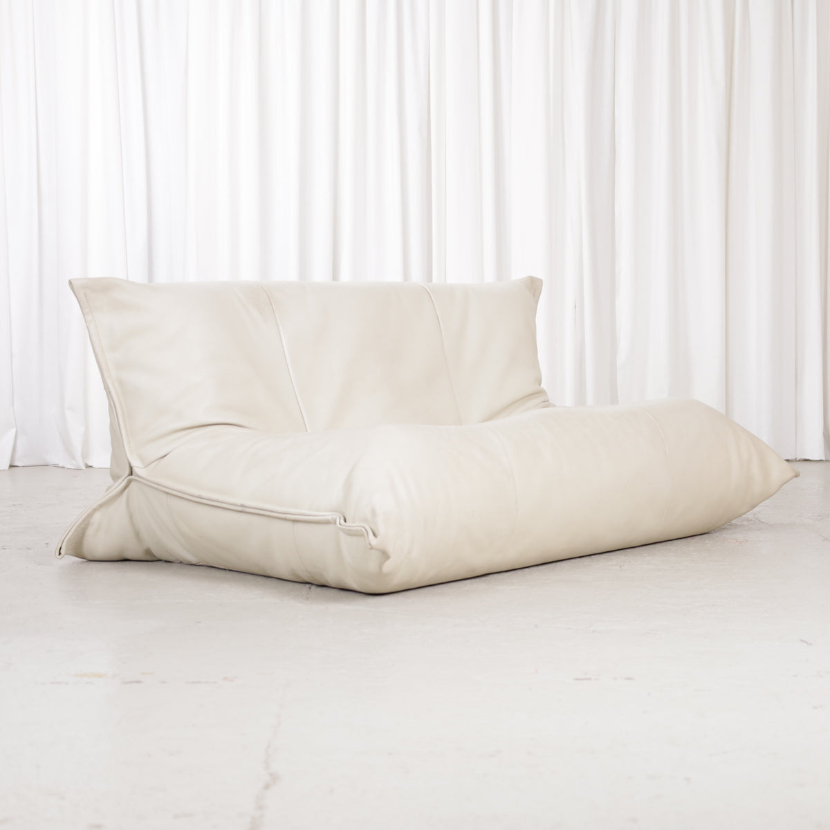 Front of Yoko cream leather sofa