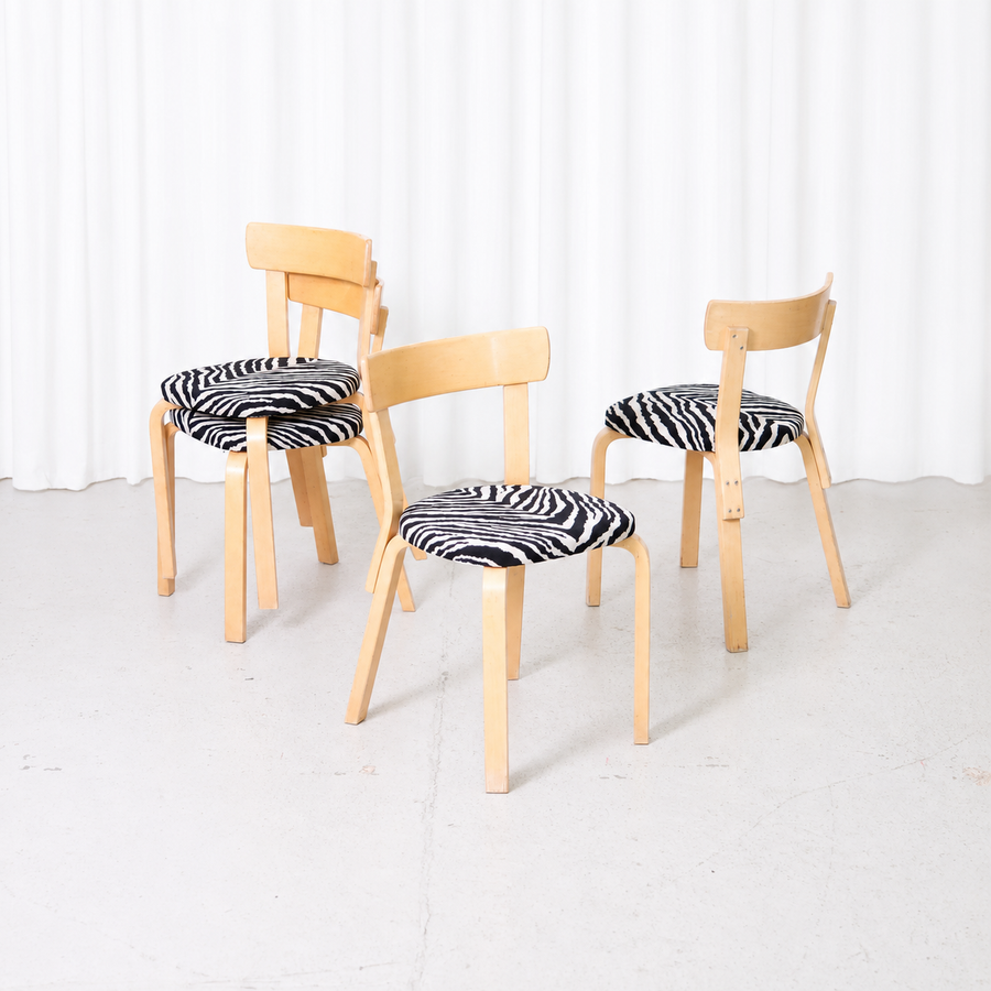 Artek Chair 69 with Zebra Upholstery
