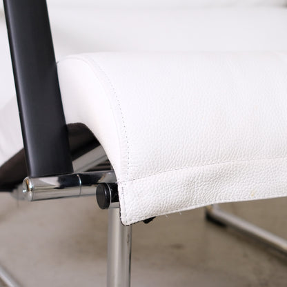 Yrjö Kukkapuro Remmi Lounge Chair and Ottoman in White Leather