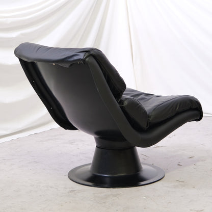 Yrjö Kukkapuro Saturnus Lounge Chair – Black Leather