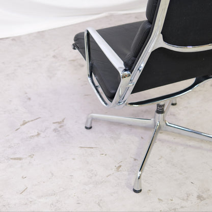 Vitra EA 215 Lounge Chair - Black Leather - Price Includes Deductible VAT 25.5%