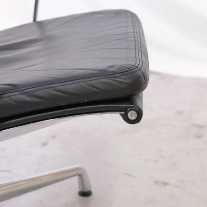 Vitra EA 215 Lounge Chair - Black Leather - Price Includes Deductible VAT 25.5%