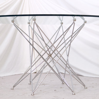 Vintage Bonaldo Round Dining Table – Glass Top 160 cm