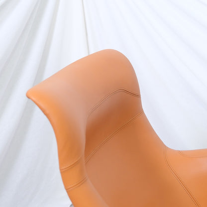 Yrjo Kukkapuro Karuselli Chair and Swivel Ottoman - Cognac Leather