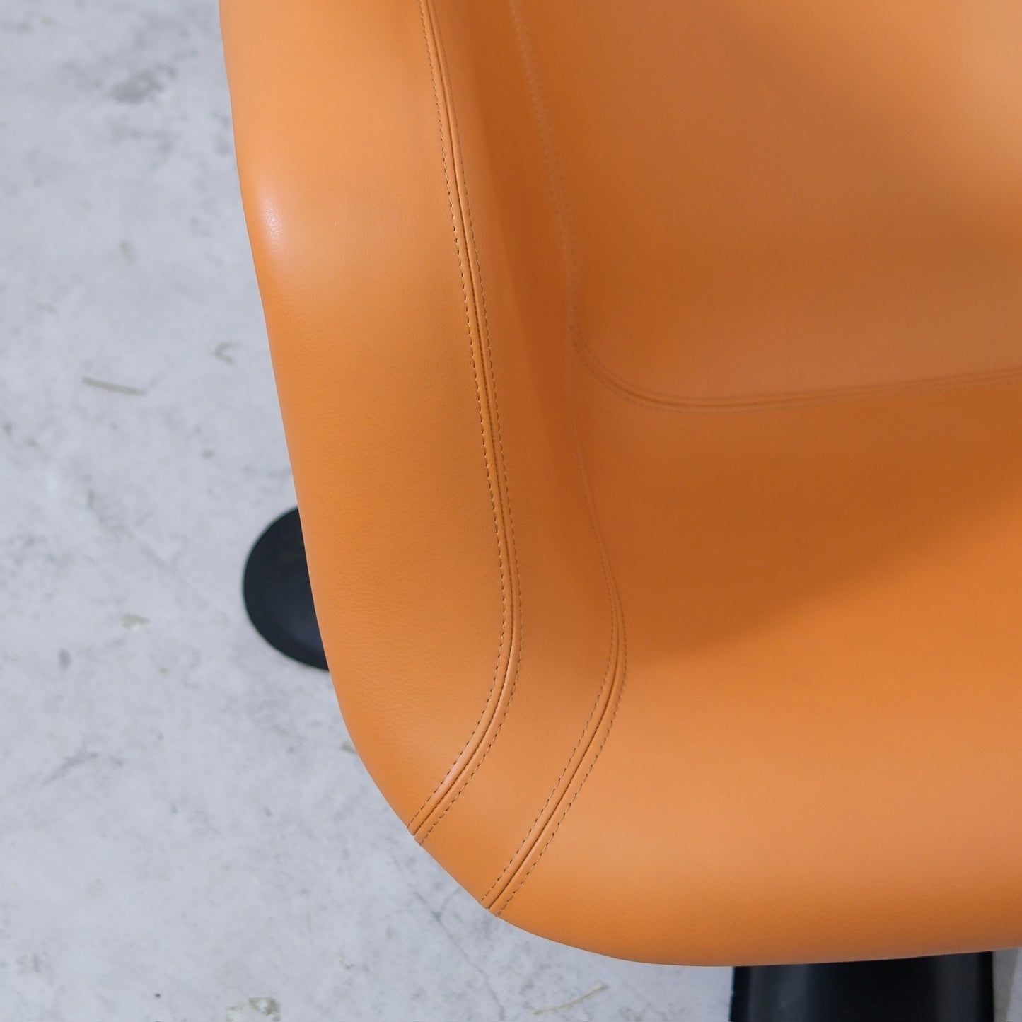 Yrjo Kukkapuro Karuselli Chair and Swivel Ottoman - Cognac Leather