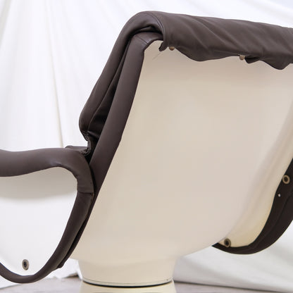 Yrjö Kukkapuro Saturnus Lounge Chair with Ottoman - Brown Leather