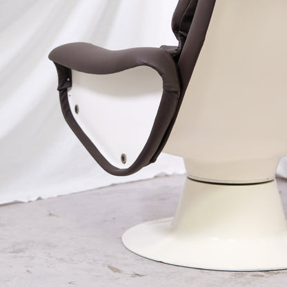 Yrjö Kukkapuro Saturnus Lounge Chair with Ottoman - Brown Leather