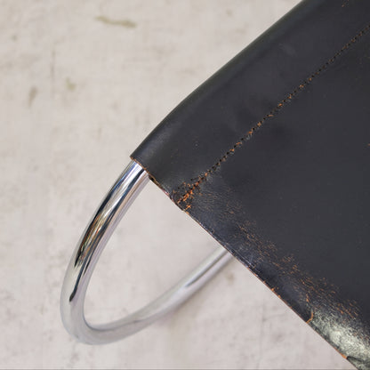 Thonet MR10 Chairs – Black Leather & Chrome