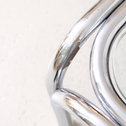 Vintage Italian Chrome and Glass Coffee Table