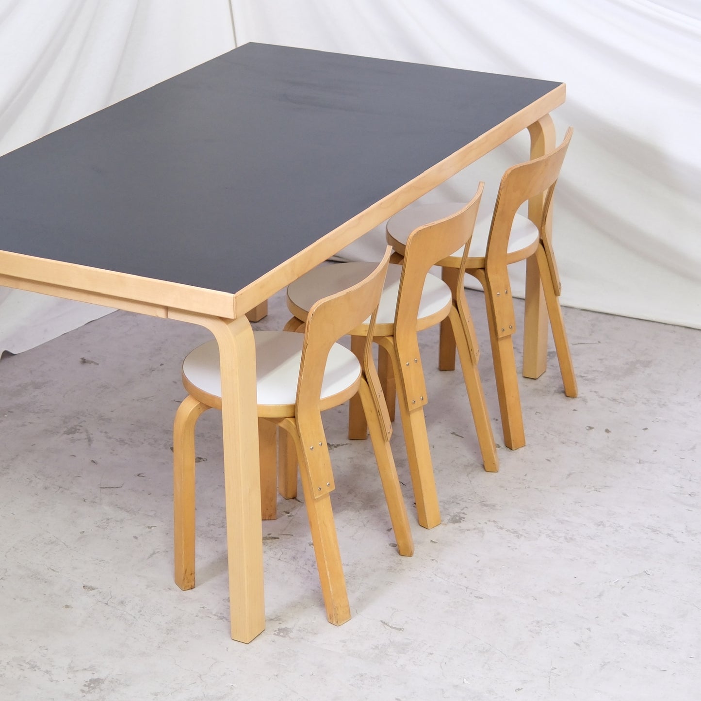 Artek 82A Table, Black Linoleum, 150 cm