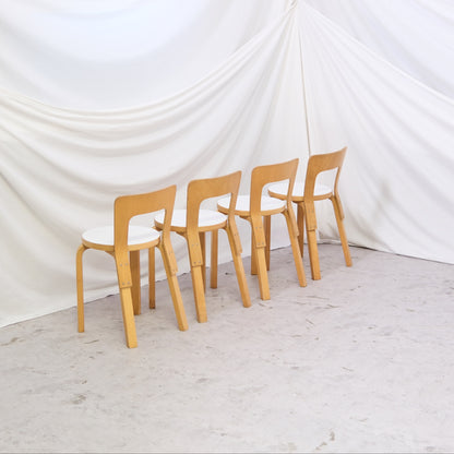 Artek 65 Chairs, White Laminate