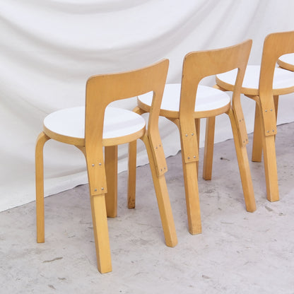 Artek 65 Chairs, White Laminate