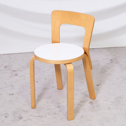 Artek 65 Chairs, White Laminate