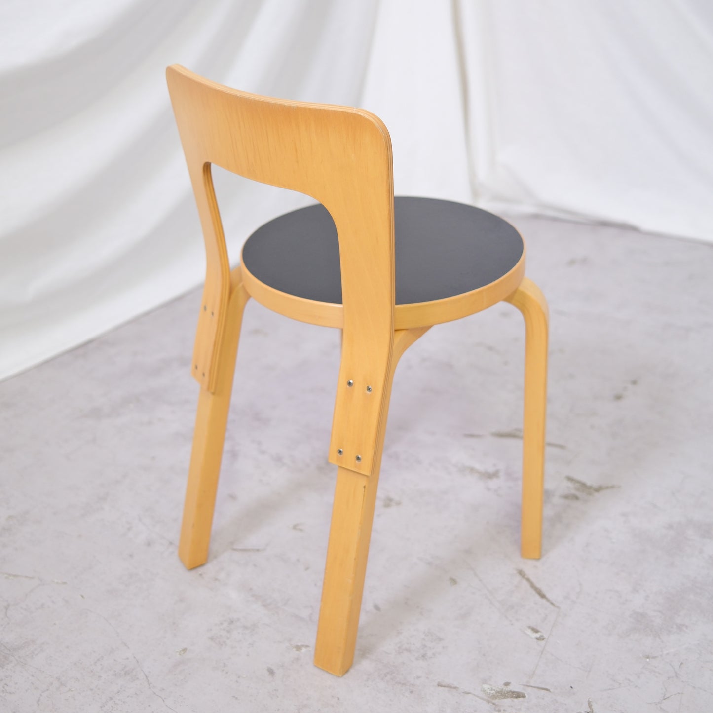 Artek 65 Chairs by Alvar Aalto - Black Linoleum