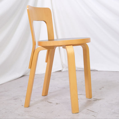 Artek 65 Chairs by Alvar Aalto - Black Linoleum