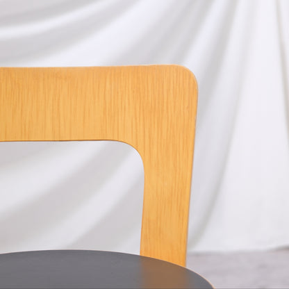 Artek 65 Chairs by Alvar Aalto - Black Linoleum