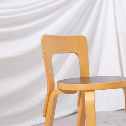 Artek 65 Chairs by Alvar Aalto - Black Linoleum