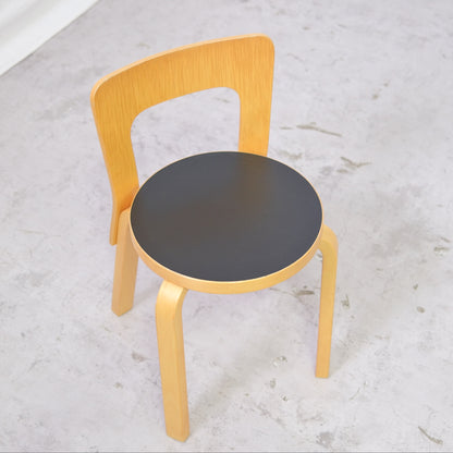 Artek 65 Chairs by Alvar Aalto - Black Linoleum