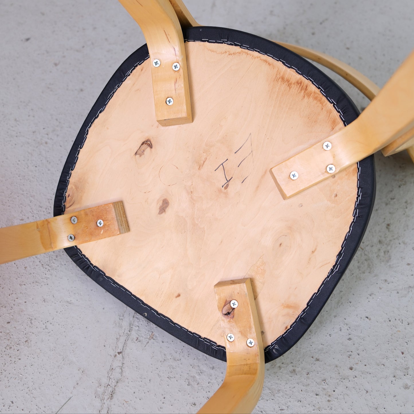 Alvar Aalto Chair 69 with Black Upholstery for Artek