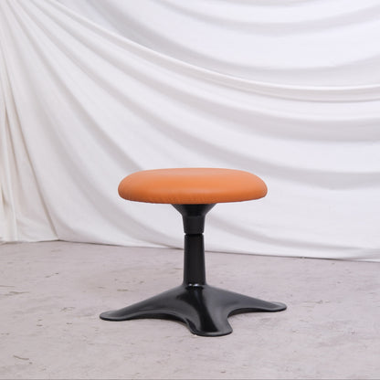 Yrjo Kukkapuro Karuselli Chair and Swivel Ottoman - Cognac Leather