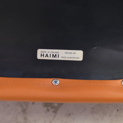 Yrjo Kukkapuro Karuselli Chair and Swivel Ottoman - Cognac Leather