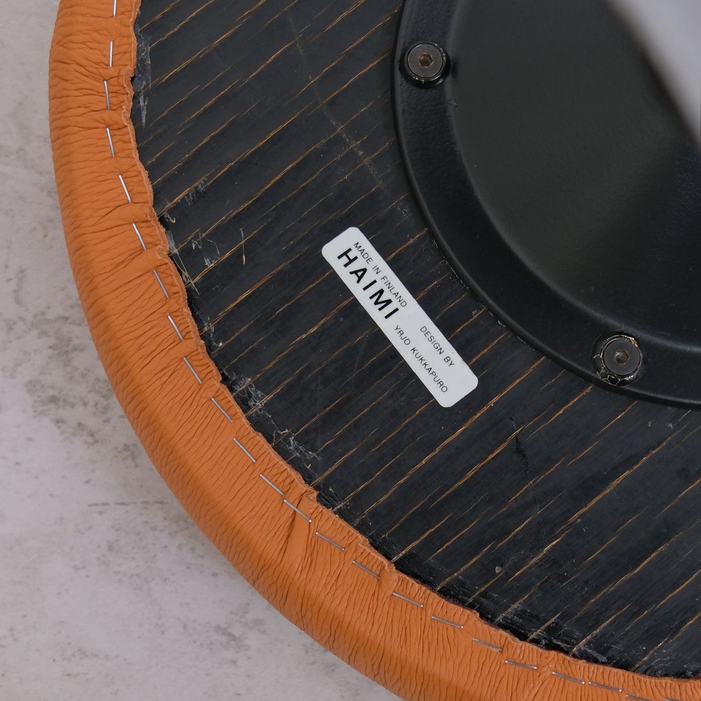 Yrjo Kukkapuro Karuselli Chair and Swivel Ottoman - Cognac Leather