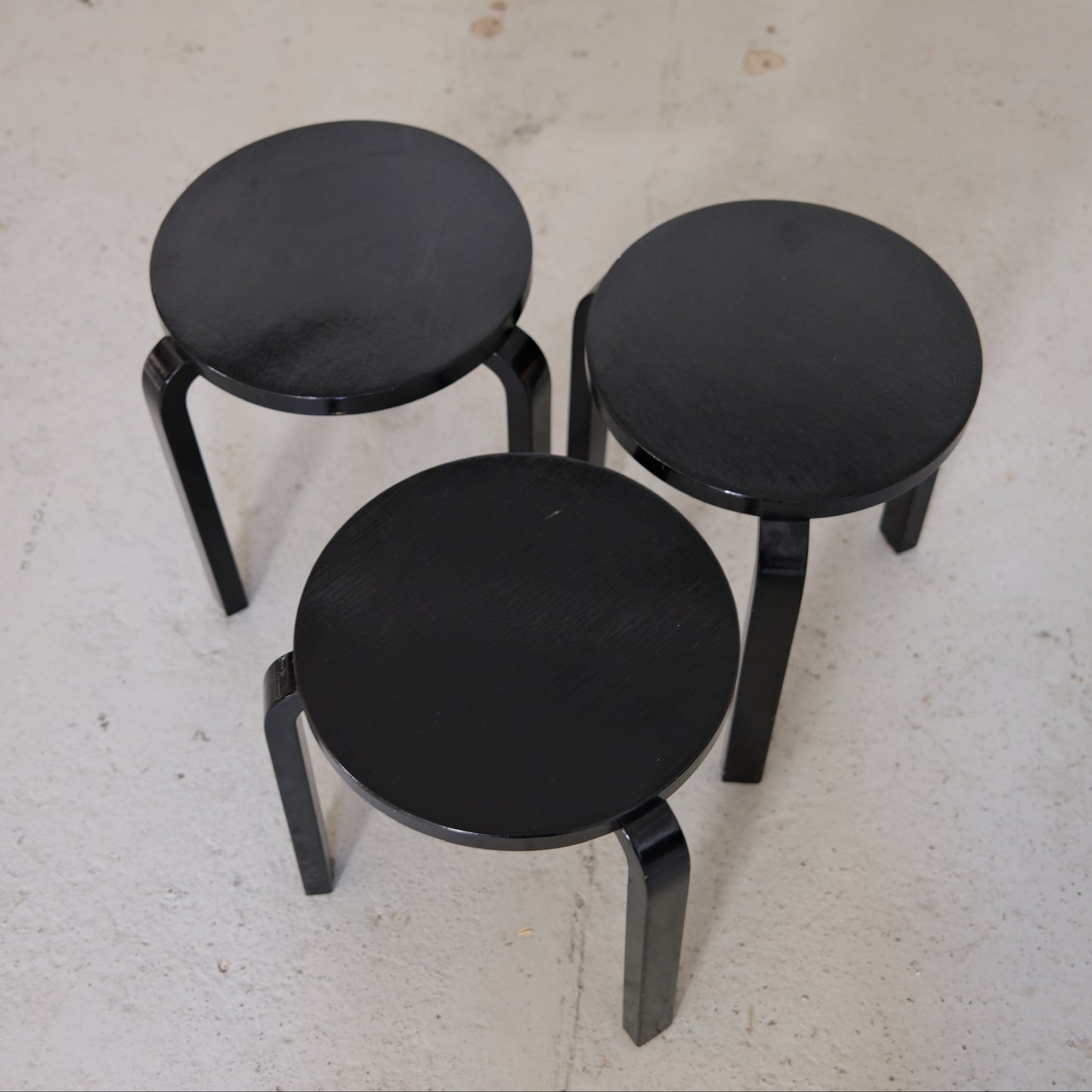 Artek Stool 60 by Alvar Aalto, Black