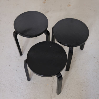 Artek Stool 60 by Alvar Aalto, Black