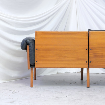 Yrjö Kukkapuro Ateljee 3-Seater Sofa in Black Leather