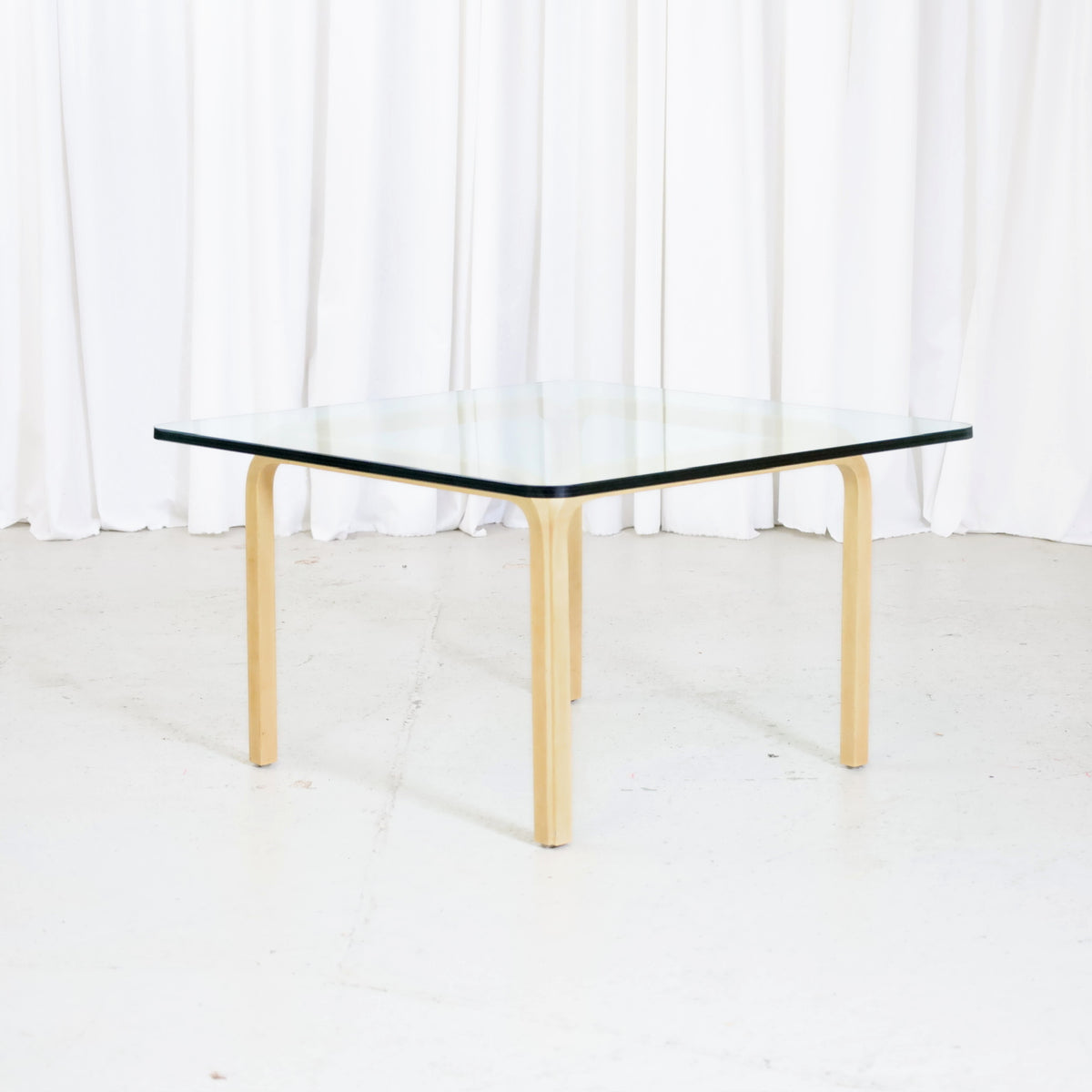 Artek Y805A glass coffee table by Alvar Aalto, front view
