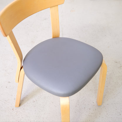 Artek Chair 69 with Grey Upholstery by Alvar Aalto