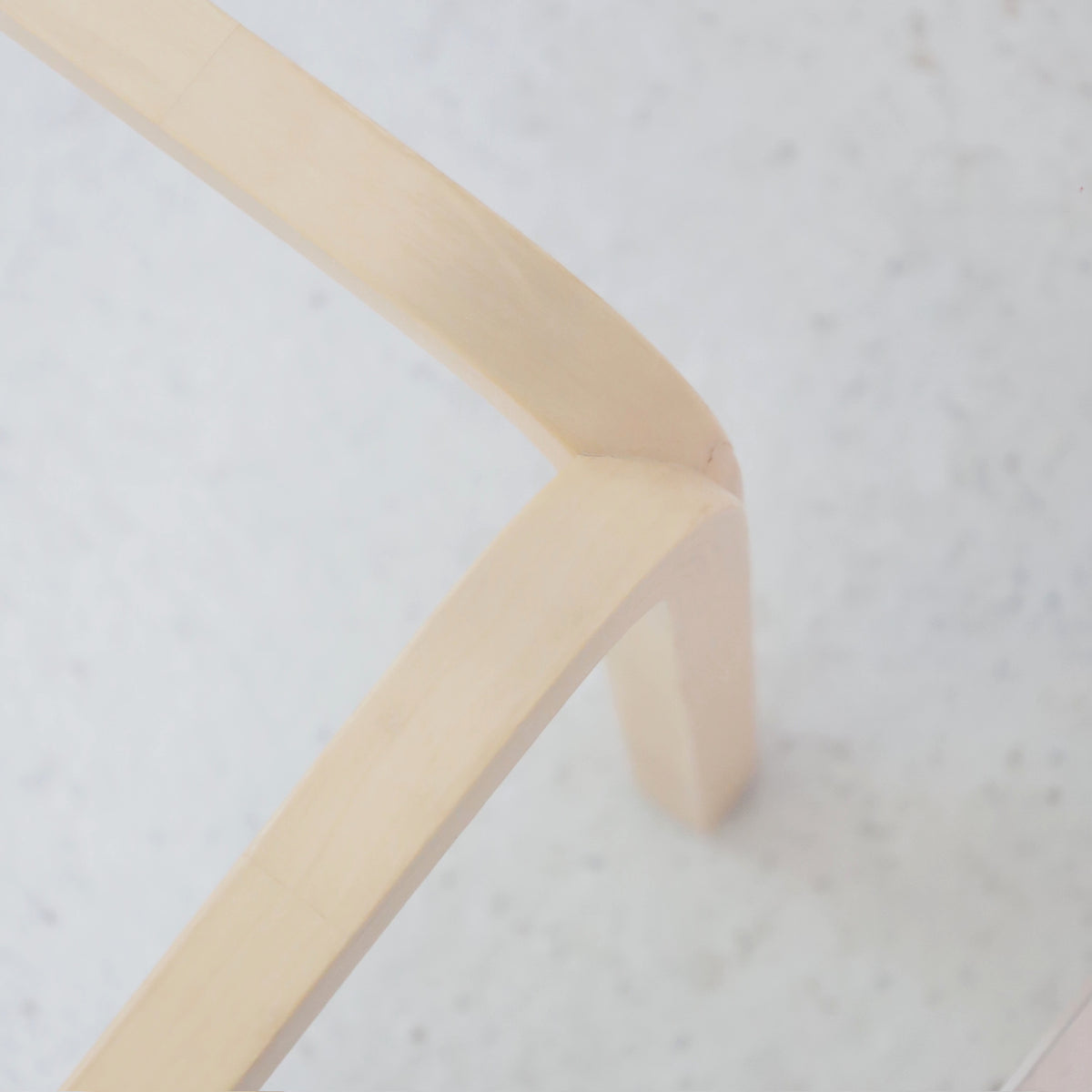 Artek Y805A coffee table bent birch joint detail