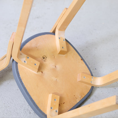 Artek Chair 69 with Grey Upholstery by Alvar Aalto