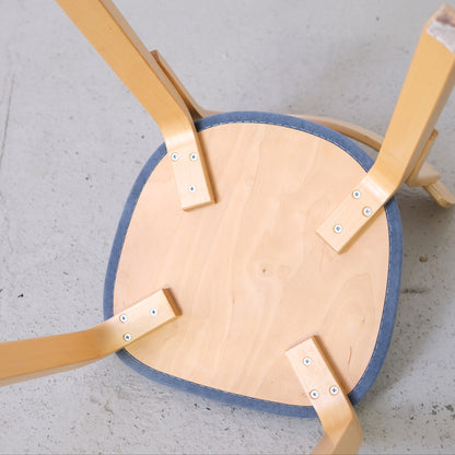 Artek Chair 69 with Blue Alcantara Upholstery by Alvar Aalto