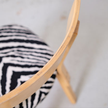 Artek Chair 69 with Zebra Upholstery by Alvar Aalto