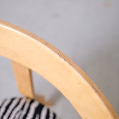Artek Chair 69 with Zebra Upholstery by Alvar Aalto